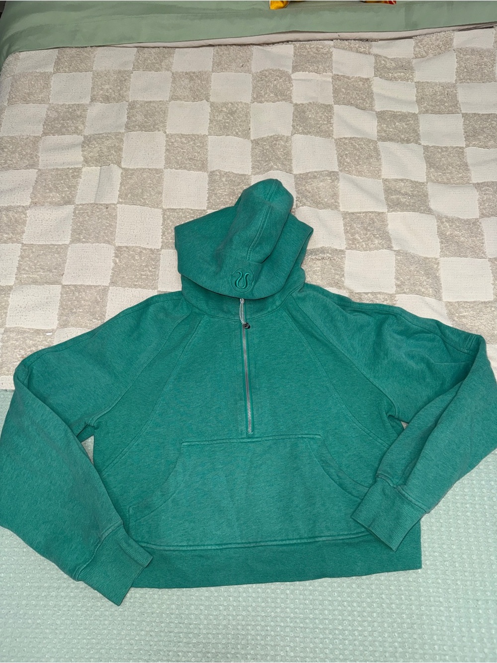 Lululemon Scuba Oversized Half Zip Hoodie Heathered Maldives Green XS/S